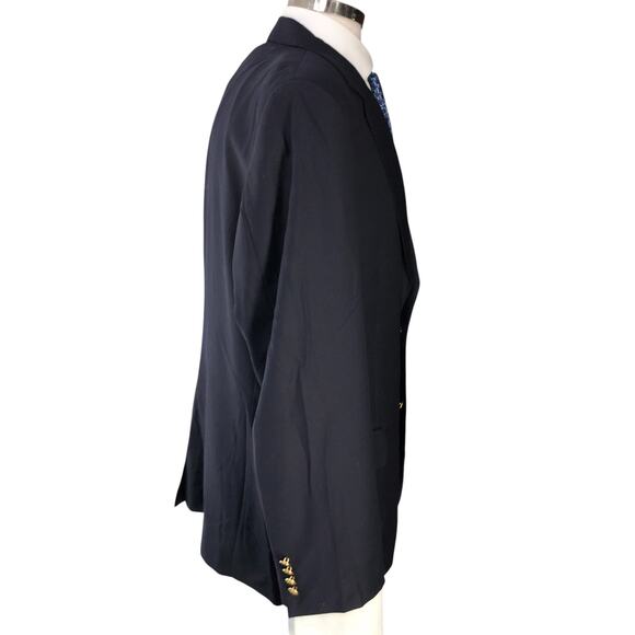 Jos A Bank Signature Gold Mens Size 42R Blazer Jacket Classic Navy Gold Buttons - Picture 8 of 16